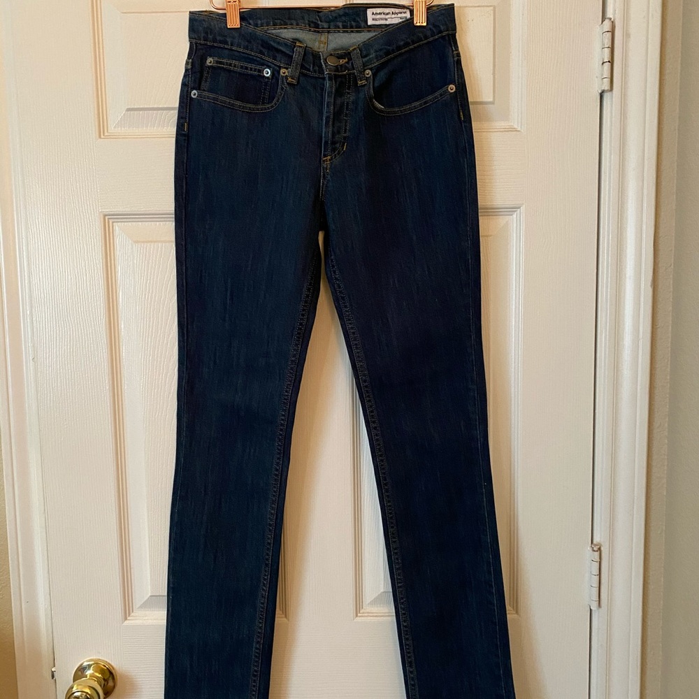 AA Dark Denim Button-Fly Jeans